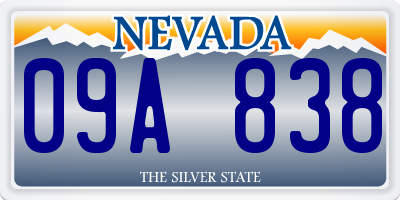 NV license plate 09A838