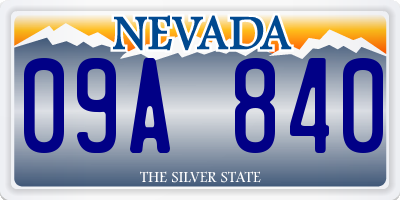 NV license plate 09A840