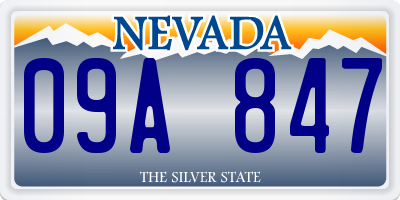 NV license plate 09A847