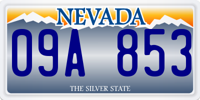 NV license plate 09A853