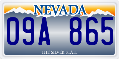 NV license plate 09A865