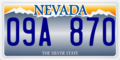 NV license plate 09A870