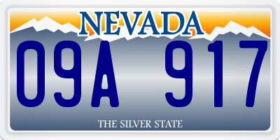 NV license plate 09A917