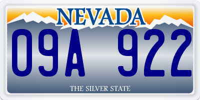 NV license plate 09A922