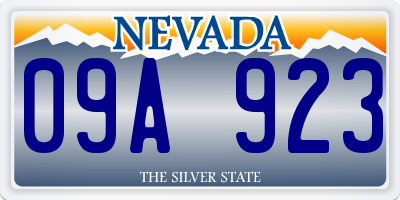 NV license plate 09A923