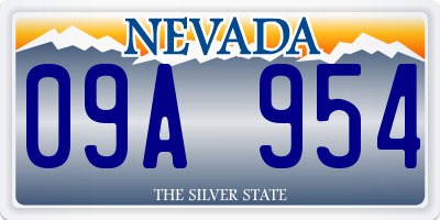 NV license plate 09A954