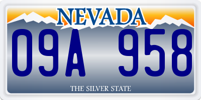 NV license plate 09A958