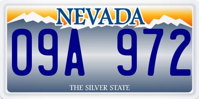 NV license plate 09A972