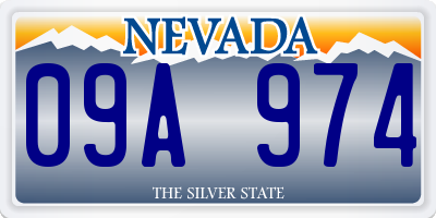 NV license plate 09A974