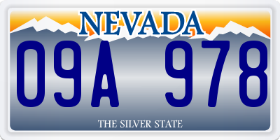 NV license plate 09A978