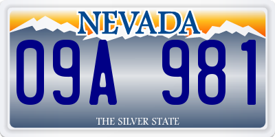 NV license plate 09A981