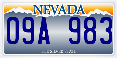 NV license plate 09A983