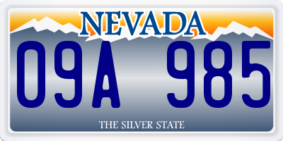 NV license plate 09A985