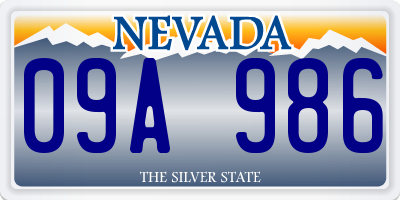 NV license plate 09A986