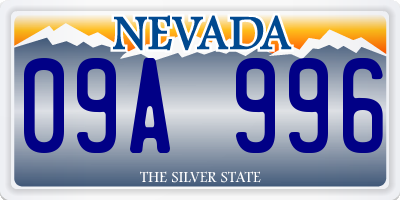 NV license plate 09A996