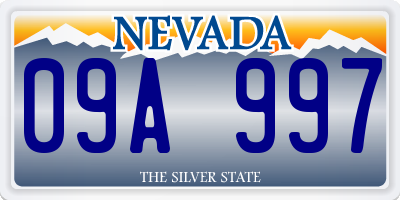 NV license plate 09A997