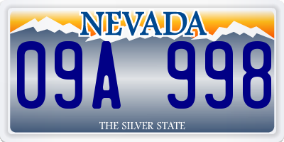 NV license plate 09A998