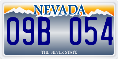 NV license plate 09B054