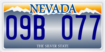 NV license plate 09B077