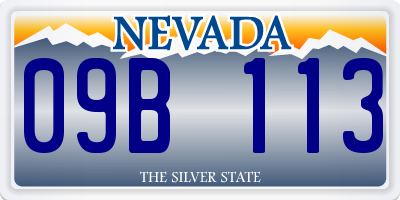 NV license plate 09B113