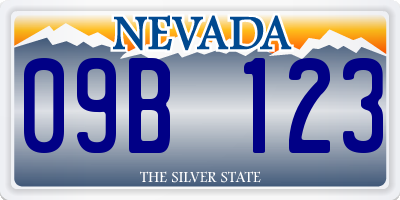 NV license plate 09B123