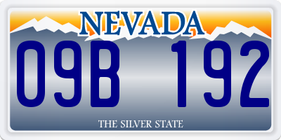 NV license plate 09B192
