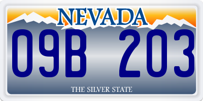 NV license plate 09B203