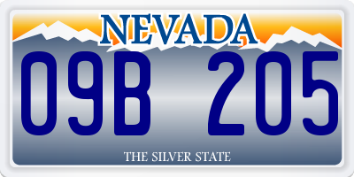 NV license plate 09B205