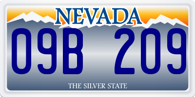 NV license plate 09B209