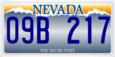 NV license plate 09B217