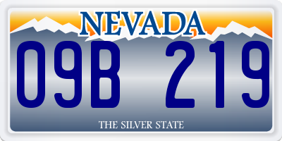 NV license plate 09B219