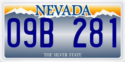 NV license plate 09B281
