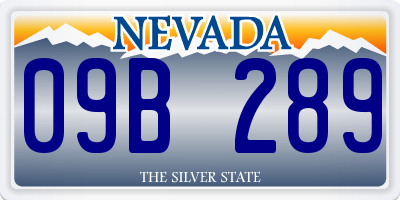 NV license plate 09B289