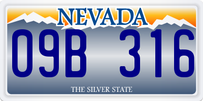 NV license plate 09B316