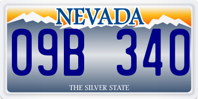 NV license plate 09B340