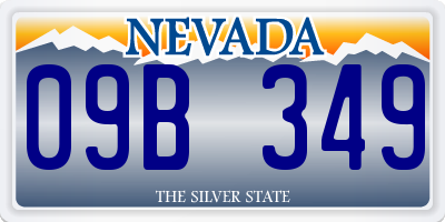 NV license plate 09B349