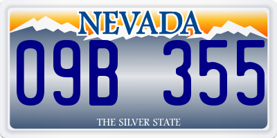 NV license plate 09B355