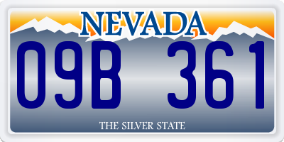 NV license plate 09B361