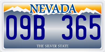 NV license plate 09B365