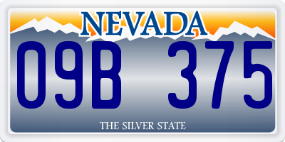 NV license plate 09B375