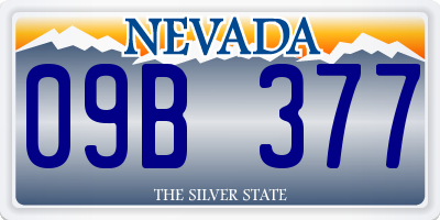 NV license plate 09B377