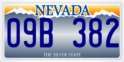 NV license plate 09B382