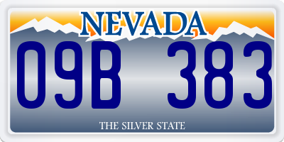 NV license plate 09B383
