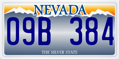 NV license plate 09B384