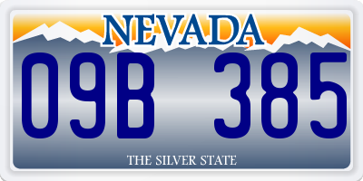 NV license plate 09B385