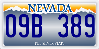 NV license plate 09B389