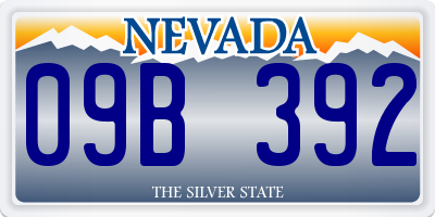 NV license plate 09B392