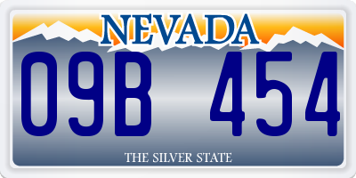 NV license plate 09B454