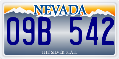 NV license plate 09B542