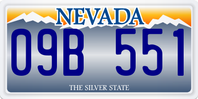 NV license plate 09B551